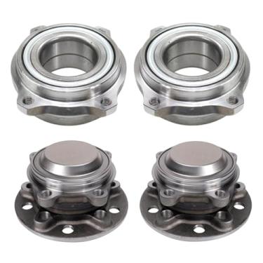 Imagem de TRQ Conjunto de rolamentos de cubo de roda dianteiro e traseiro compatível com Mercedes-Benz E400 2018