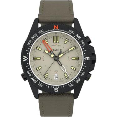 Imagem de Timex Relógio masculino Expedition North Tide-Temp-Compass 43 mm, Verde/Natural/IP Preto