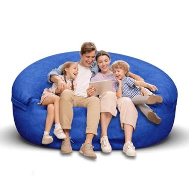 Imagem de Cadeira de pufe para adultos de 1,8 m, poltrona macia para quarto de adolescentes e meninas, bolsa de feijão redonda confortável e fofa para crianças removíveis para cadeiras de leitura (não inclui