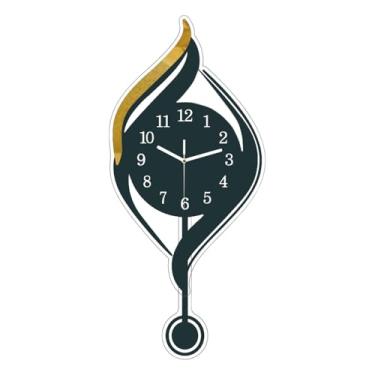 Imagem de Generic Relógio de parede grande para decoração de sala de estar Relógio de parede moderno para pendurar em casa e escritório, Preto