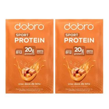 Imagem de 2x Sache Proteína Vegana Sport Dobro Doce de Leite 30g, Doce de Leite