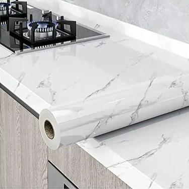 Imagem de Papel De Parede Plastico Adesivo Marmore Lavavel 5m X 40cm