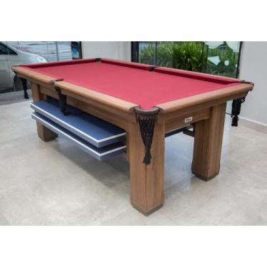 Imagem de Mesa de Sinuca Vintage com Tampo de Ping Pong - 2,34x1,34 - Nelson Bil