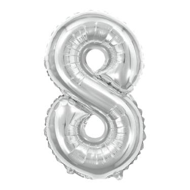 Imagem de Balao Metalizado Numero 8 Prata 40Cm 111360