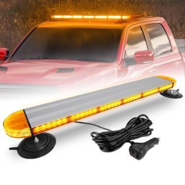 Imagem de ASPL Barra de luzes estroboscópicas de emergência de telhado de perfil baixo de 78,7 cm de alumínio piscante, aviso de segurança, aviso de trânsito, luz de arado de neve para caminhões, reboque