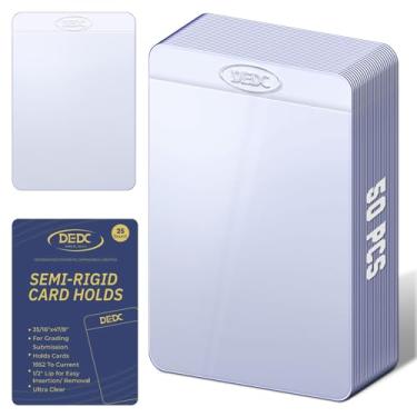 Imagem de DEDC 50 peças de porta-cartões semirígidos, mangas semirígidas, porta-cartões altos semi-rígidos de 1/2 lábios, capa para cartões colecionáveis para PSA, SGC, BGS, CSG