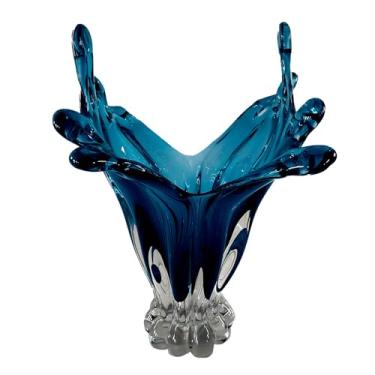 Imagem de VASO DECOR MURANO 25X17X35 CM AZUL SAFIRA