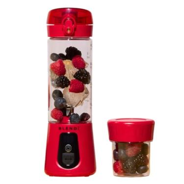 Imagem de BLENDi Liquidificador portátil Pro+ (500 ml, vermelho) – potente motor de 120 W, recarregável por USB, sem fio, smoothies pessoais e shakes de proteína – livre de BPA, compacto e adequado para viagens