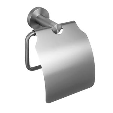 Imagem de Prateleira de parede cinza, acessórios para banheiro, suporte para papel higiênico, barra de toalha, trilho, gancho para roupão, acessórios para banheiro (suporte para papel higiênico coberto)