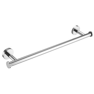 Imagem de Conjunto de banheiro de aço inoxidável cromado de parede - Suporte para toalha, escova de vaso sanitário, suporte para sabonete e gancho para roupão (simples toalheiro)