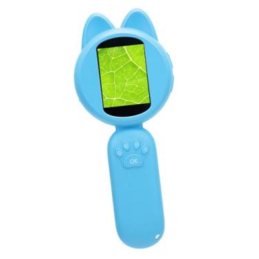 Imagem de Yunir Microscópio Digital Portátil, Lupa Eletrônica 300 Fotos Armazenamento Construído Em Jogos 4x Zoom para Estudante para Experimentos Científicos (Azul)