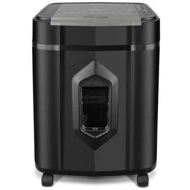 Imagem de Aurora Triturador de papel micro-cortado e cartão de crédito de alta segurança para alimentação automática de 120 folhas com cesta de 5 galões/60 minutos/nível de segurança P-5