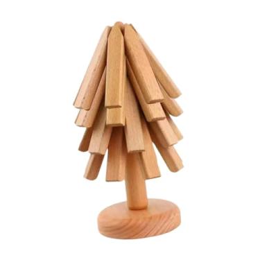 Imagem de Ｂｅｓｇａ Suporte para panelas quentes antiderrapante com suporte para canecas e porta-copos de madeira para cozinha e restaurante, 4 Pcs