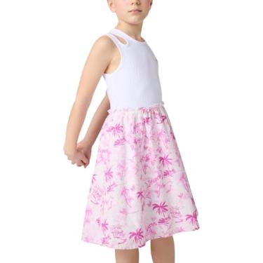 Imagem de GUESS Vestido de tecido misto sem mangas ecológico para meninas, Branco puro, 14 Anos