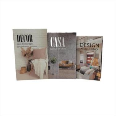 Imagem de Caixa Livro Decorativa Kit 3 Livro Fake Porta Objetos Papel - Dcarte