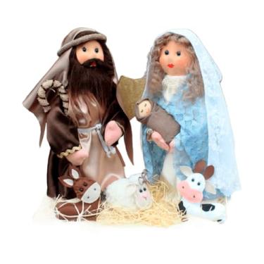 Imagem de Presépio Sagrada Família Base De Chão E Mesa Artesanal 42cm