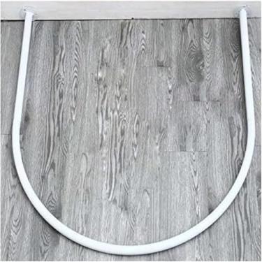 Imagem de Varão De Cortina De Metal Em Forma De U - Prateleira De Anel Montada Na Parede - Varão De Cortina De Montagem De Loja De Roupas - Varão De Cortina De Chuveiro, White, 100x100cm
