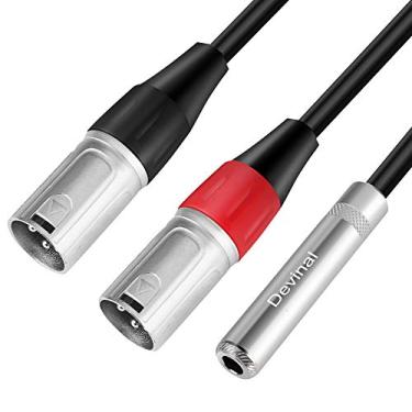 Imagem de Cabo de breakout Devinal fêmea de 1/4 polegada para Dual XLR, conversor de áudio macho TRS fêmea de 6,35 mm para 2 XLR, fio divisor fêmea de 1/4 polegada em Y 1,27 m