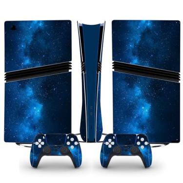 Imagem de Adesivo para console e controle PS5 Pro, capa protetora de vinil para edição digital (azul)