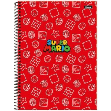 Imagem de Caderno C/D 10 Materias Super Mario Bros 160 Folhas Foroni Capa Sortida