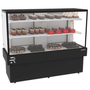 Imagem de Vitrine Refrigerada Confeitaria Vanguard Plus CVPR2P-1450 Refrimate - Preta 145cm 2 Placas Frias Iluminação LED 3°C a +10°C Tampo Aproveitável 220V