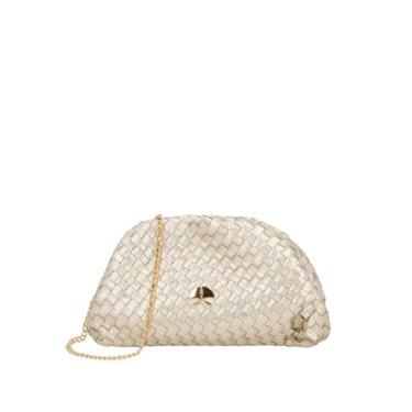 Imagem de Bolsa Transversal Metalizada Ouro Luiza Barcelos 77771256
