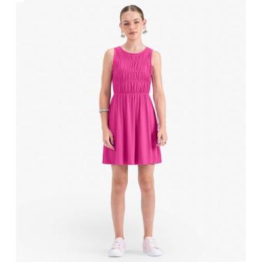 Imagem de Vestido Juvenil Curto em Viscose Maquinetada Minty Rosa, 14, Rosa