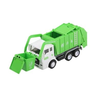 Imagem de YIJU Caminhão de brinquedo para crianças, caminhão movido a fricção, brinquedo de inércia, veículo para aniversário, festa interna e externa, dia dos, Caminhão Basculante de Lixo