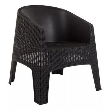 Imagem de Poltrona de Fibra Sintética Ibiza Cor Preta Interior piscina jardim Ga