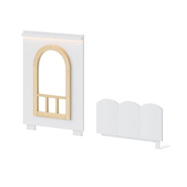 Imagem de Kit Janela com Cerquinha para Beliche Montessoriana New Garden Casatema Branco/Natural