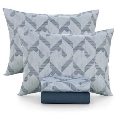 Imagem de Jogo De Cama Queen Lençol 100% Algodão 4 Peças Martin 160 Fios Karsten