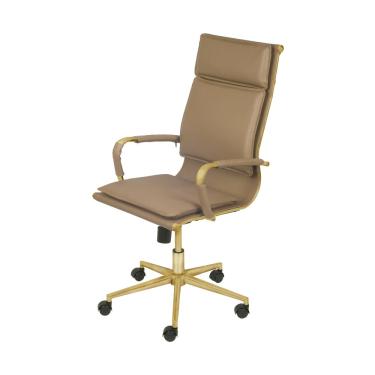 Imagem de Cadeira De Escritório Giratoria Eames Soft Caramelo - Alta | Dourado Matte