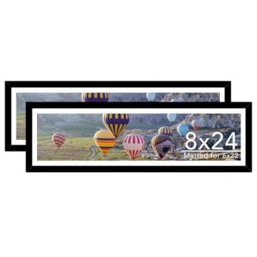 Imagem de JCJMY Conjunto de 2 porta-retratos 20 x 61 com tapete de 15 x 56 cm, moldura panorâmica para fotos 15 x 55 com tapete ou 20 x 61 sem tapete, moldura grande para pôster de 20 x 61 cm com acrílico