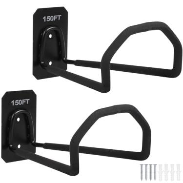 Imagem de PeoMev 2 peças de suporte de mangueira resistente de parede para uso externo, suporte de mangueira resistente para armazenamento de mangueira de jardim e cabos de extensão (2 peças)