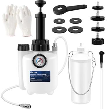 Imagem de DikTalk Kit de sangria de freio manual 3L, kit de sangria de pressão de freio de bomba de vácuo de fluido com 4 adaptadores de cilindro mestre e garrafa de sangria de freio de 1L, adequado para a