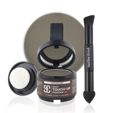 Imagem de SOVONCARE Pó molhado para mulheres e homens - Pó de retoque de raiz de cabelo para cobertura grisalha, queda de cabelo e manchas carecas, permanece o dia todo - cobertura instantânea da raiz, inclui