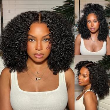 Imagem de Peruca de cabelo humano crespo com densidade de 250% cabelo humano 33 x 15 HD peruca de cabelo humano encaracolado frontal com cabelo de bebê peruca afro kinkys encaracolado para mulheres cabelo