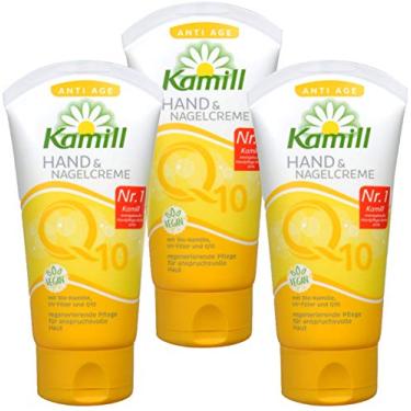 Imagem de Kamill Creme antienvelhecimento para mãos e unhas de 3 x 75 ml com BIO camomila, filtro UV, vitamina E e Q10 | Alemanha