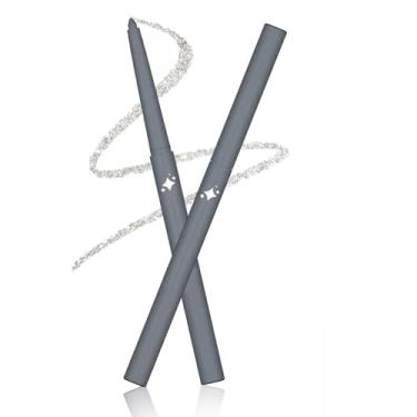 Imagem de Wavuketu Delineador cinza prateado impermeável lápis delineador cinza prateado retrátil delineador de gel cinza à prova de manchas hipoalergênico de longa duração (11# prata cinza cintilante)