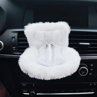Imagem de Assento de segurança de boneca de carro, clipe de ventilação de carro para boneca de 17 cm com perna de assento para mesa enfeite de carro fofo para exibição de pelúcia e colecionadores - branco