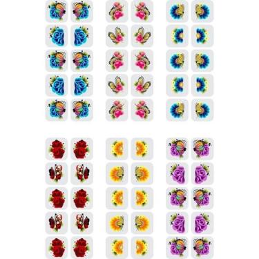 Imagem de 50 adesivos 3D com Joia,  Desenhos Exclusivos, pedrinhas de Luxo - Ent