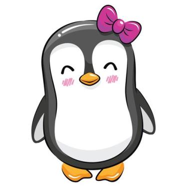 Imagem de Adesivo de Pinguim para Geladeira Lacinho 25x16cm - Quartinhos