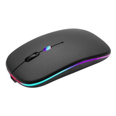 Imagem de Mouse Sem Fio Recarregável Gamer C/ Adaptador USB Led Ergonômico - Muk