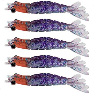 Imagem de Kit 5 Iscas Camarão Artificial 6cm - Pesca Robalo Tucunaré Corvina  - 