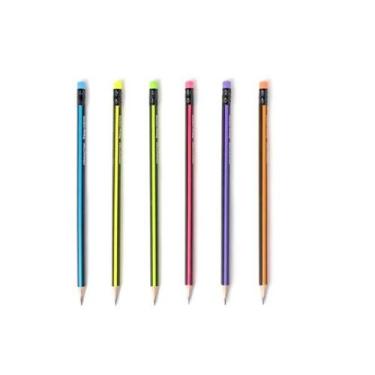 Imagem de Lápis Tristar Neon HB Nº2 Triangular c/  Borracha Kit 48 Un - Compacto