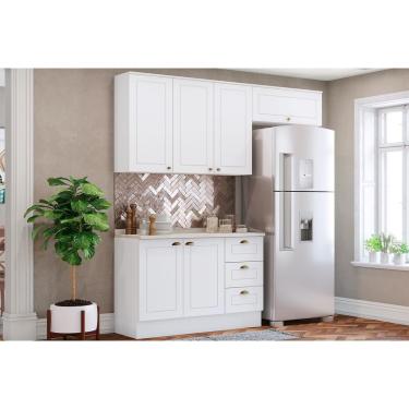 Imagem de Kit Cozinha Modulada 4 Peças Americana (2Aéreos+1Balcão+1Complemento) CZ148 Branco - Henn