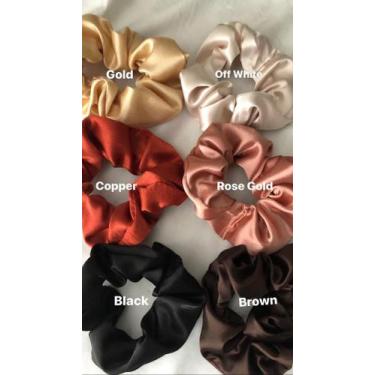 Imagem de Kit 4 Xuxinhas Scrunchie  de cetim de seda + sacolinha - Magic, variad