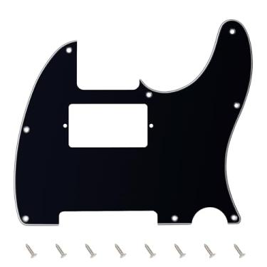 Imagem de Banworks 3 Ply Tele HS/HH Pickguard 8 furos para guitarra elétrica Pickguard placa para USA/Mexican Fender Modern Style Standard Tele Telecaster JT/HB-04 Preto brilhante