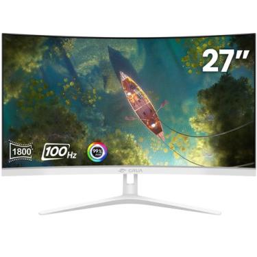 Imagem de Monitor CRUA branco curvo de 27 polegadas Full HD 100 Hz 99% sRGB