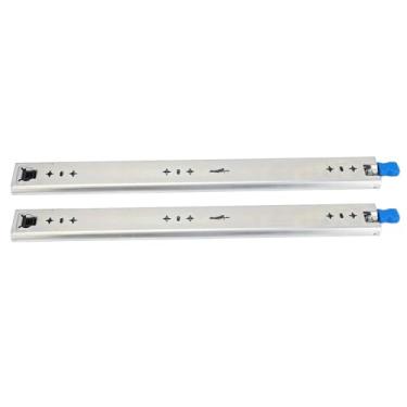 Imagem de YWBL-WH Heavy Duty Bloqueio Gaveta Corrediça, 2PCS Aço Laminado a Frio 3 Seções Engroçado Rolamento Armário Bloqueio Trilho para Gabinete, Armazém Gaveta Modificada